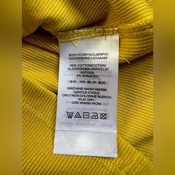 NWT DKNY JEANS v neck yellow Tank Top Blouse Size S - Picture 5 of 6